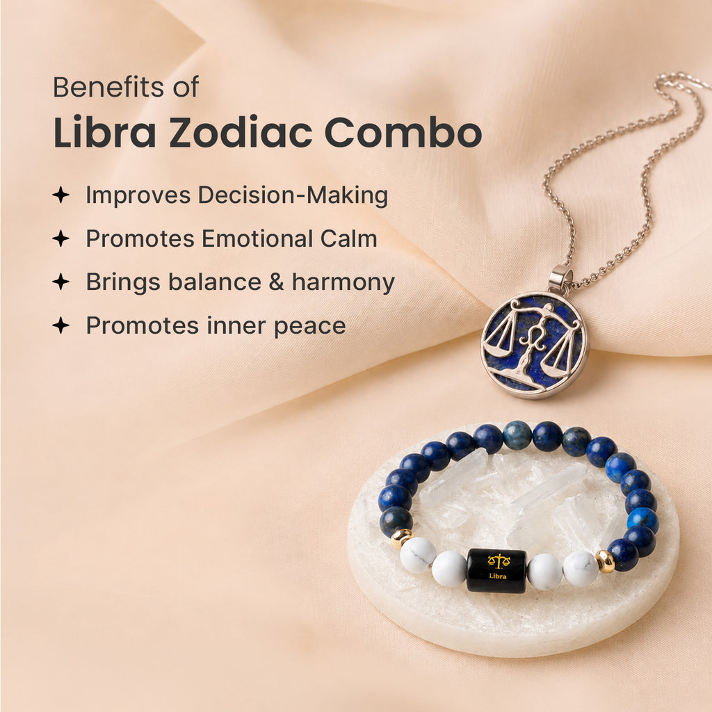 Libra Zodiac Bracelet with Pendant & Free Selenite Plate