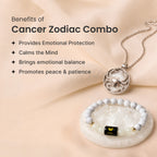 Cancer Zodiac Bracelet with Pendant & Free Selenite Plate