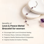 Rose Quartz & Amethyst Metal Bracelet