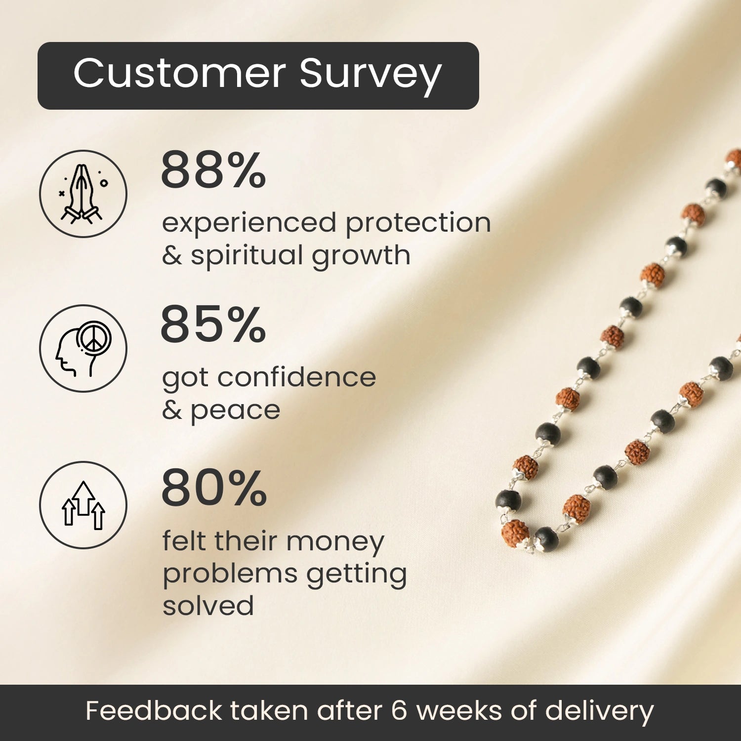 Divya Raksha Rudraksha & Karungali Mala with Silver Capping