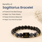 Sagittarius Zodiac Black Obsidian & Lapis Lazuli Bracelet