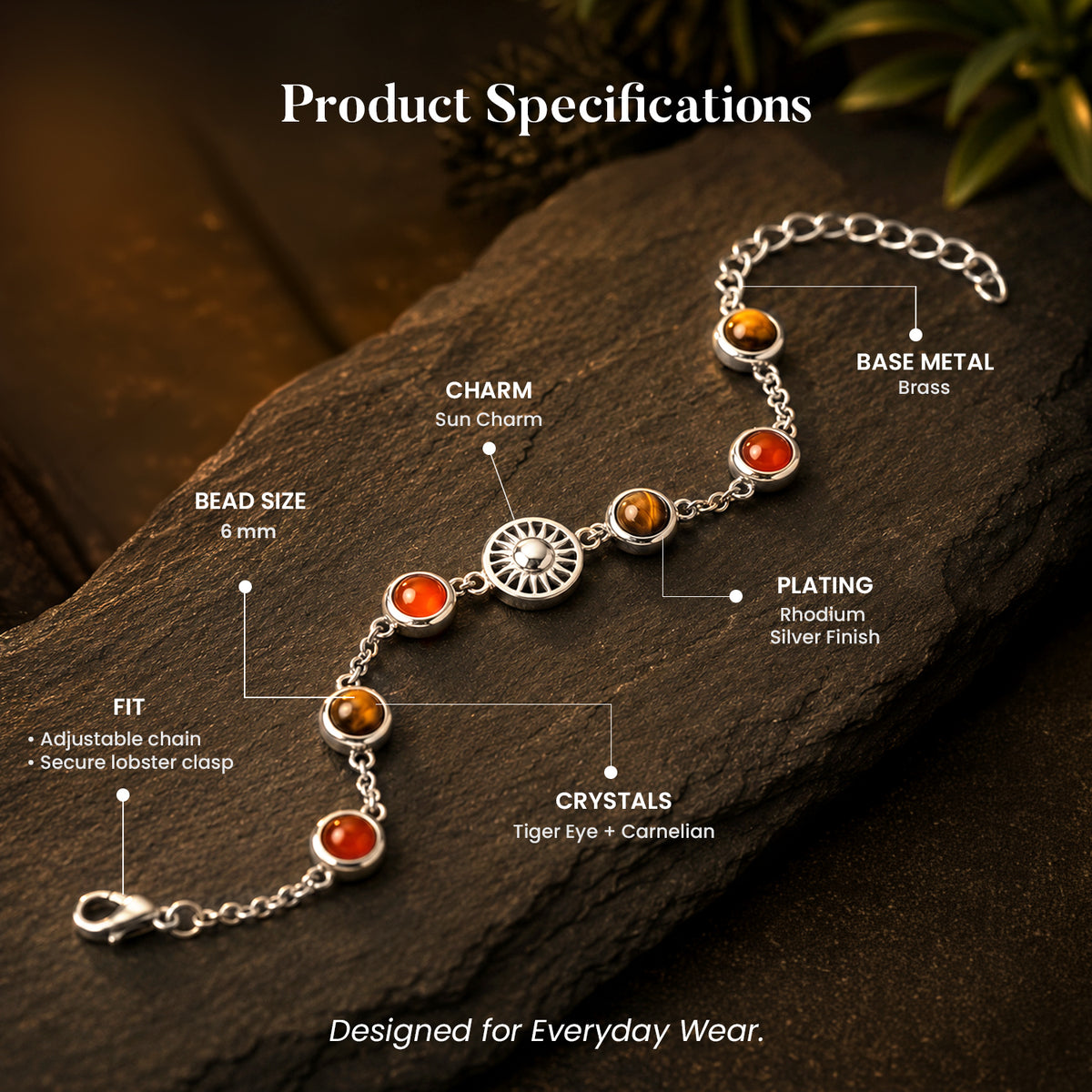 Kashi Rinmukteshwar Siddh Psychic Number 1 Sun Crystal Bracelet with FREE Raw Selenite Plate