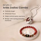 Aries Zodiac Bracelet with Pendant & Free Selenite Plate