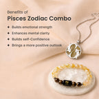 Pisces Zodiac Bracelet with Pendant & Free Selenite Plate