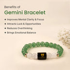 Gemini Zodiac Green Aventurine & Milky Quartz Bracelet