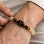 Pisces Zodiac Citrine & Tiger Eye Bracelet