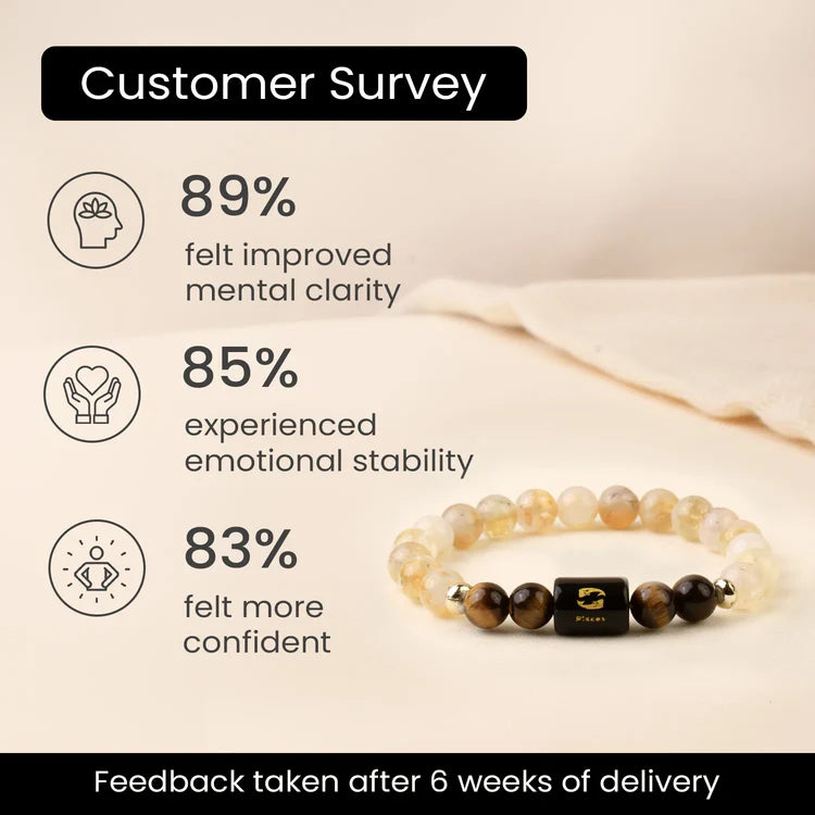 Pisces Zodiac Citrine & Tiger Eye Bracelet