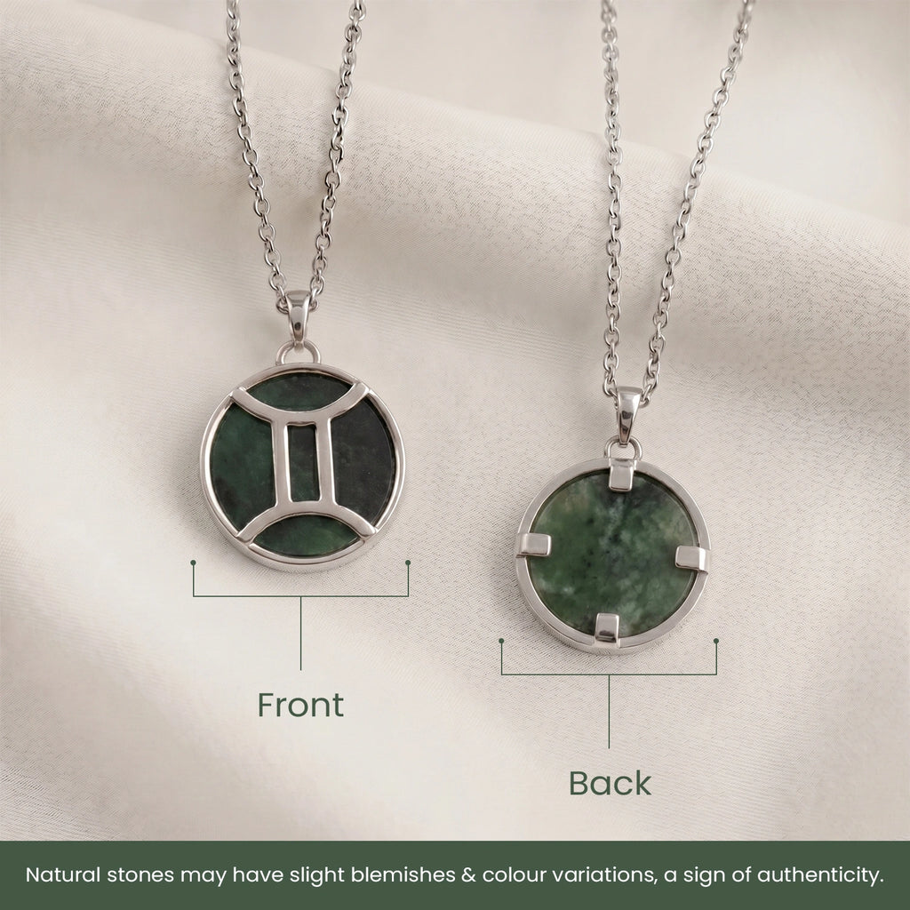 Gemini Pendant (मिथुन राशि) with Green Aventurine