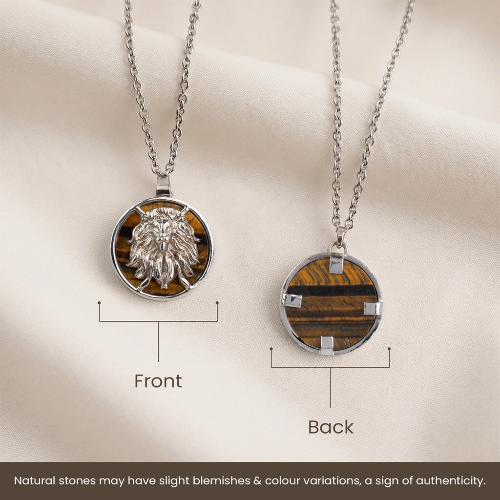 Leo Pendant (सिंह राशि) with Tiger Eye