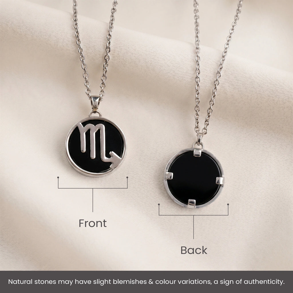 Scorpio Pendant (वृश्चिक राशि) with Black Obsidian