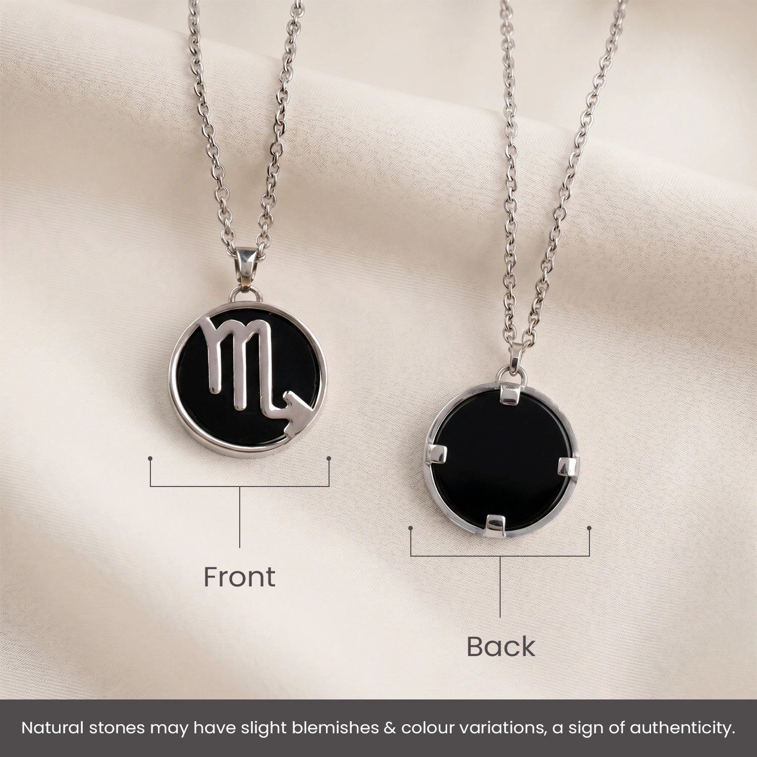 Scorpio Pendant (वृश्चिक राशि) with Black Obsidian