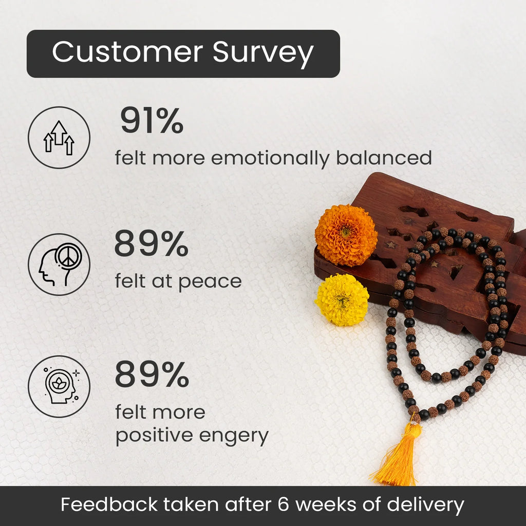 Divya Raksha Rudraksha & Karungali Mala ||  8mm - 108+1 Beads