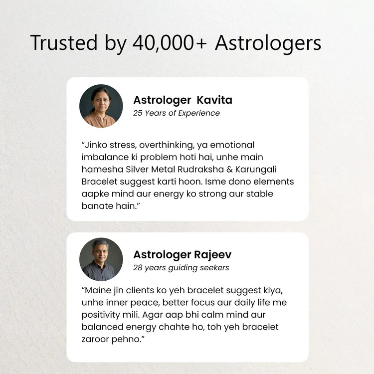 Metal Karungali Rudraksha Bracelet - Silver