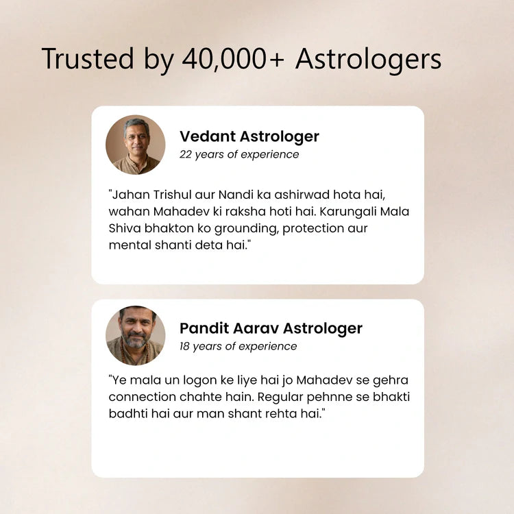 Shiv Raksha Karungali Mala with Trishul Nandi Pendant