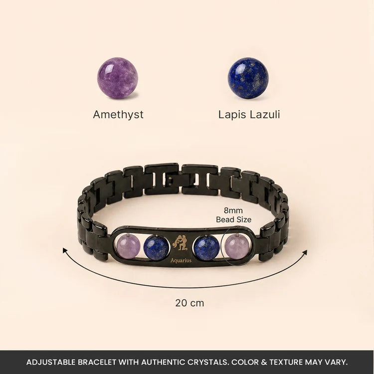 Aquarius Zodiac Metal Bracelet