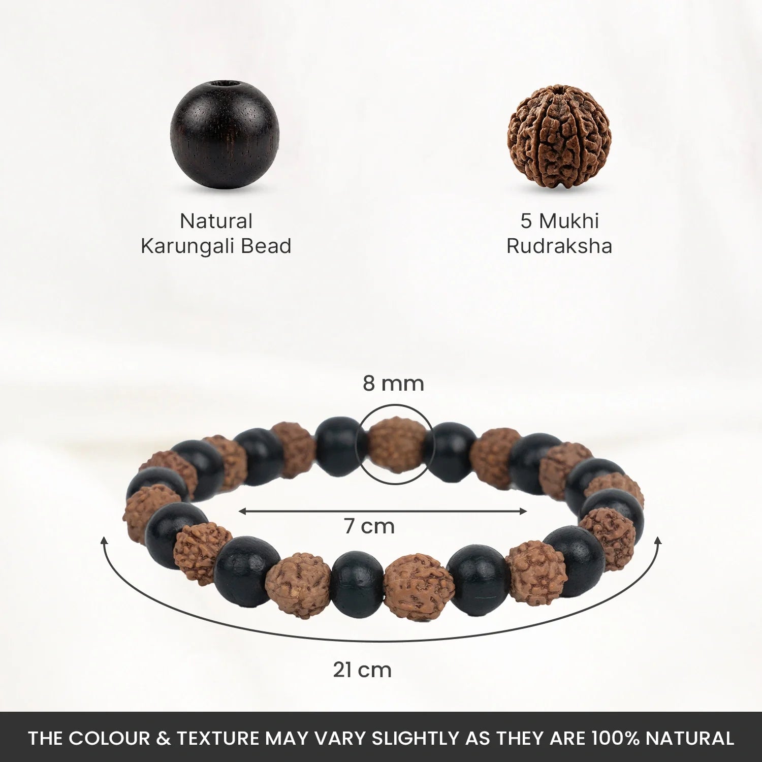Divya Rudraksha Karungali Bracelet (8mm)