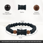 Rudraksha Karungali Healing Bracelet With Damru 8mm