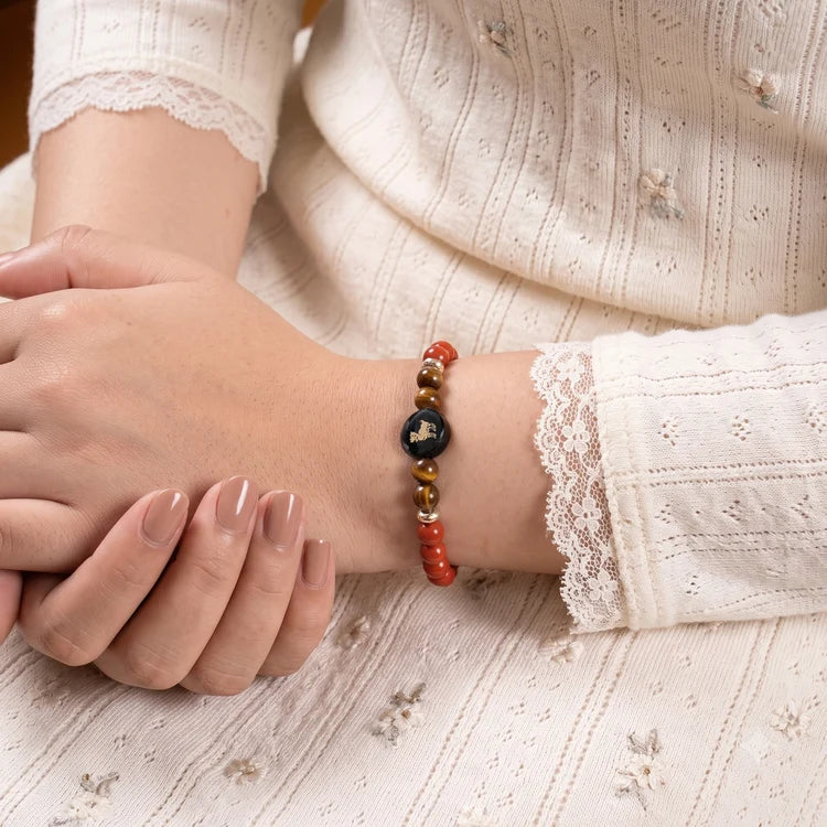 Kashi Rinmukteshwar Siddh Aries Zodiac Bracelet for Women with Free Raw Selenite Plate