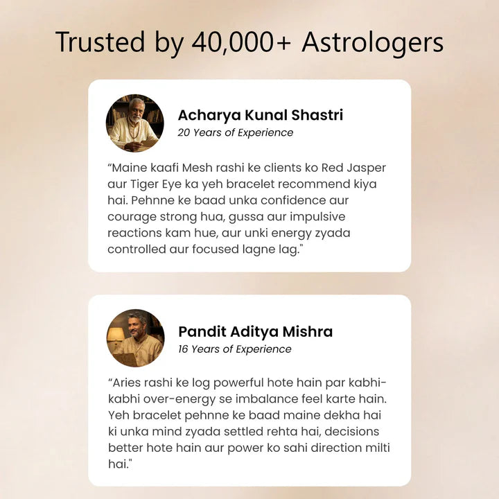 Aries Zodiac Red Jasper & Tiger Eye Bracelet