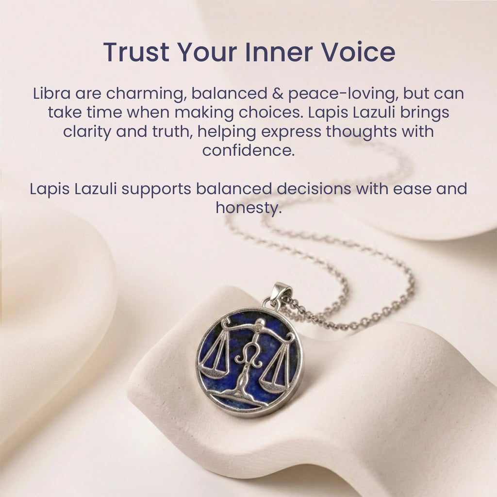 Libra Pendant (तुला राशि) with Lapis Lazuli