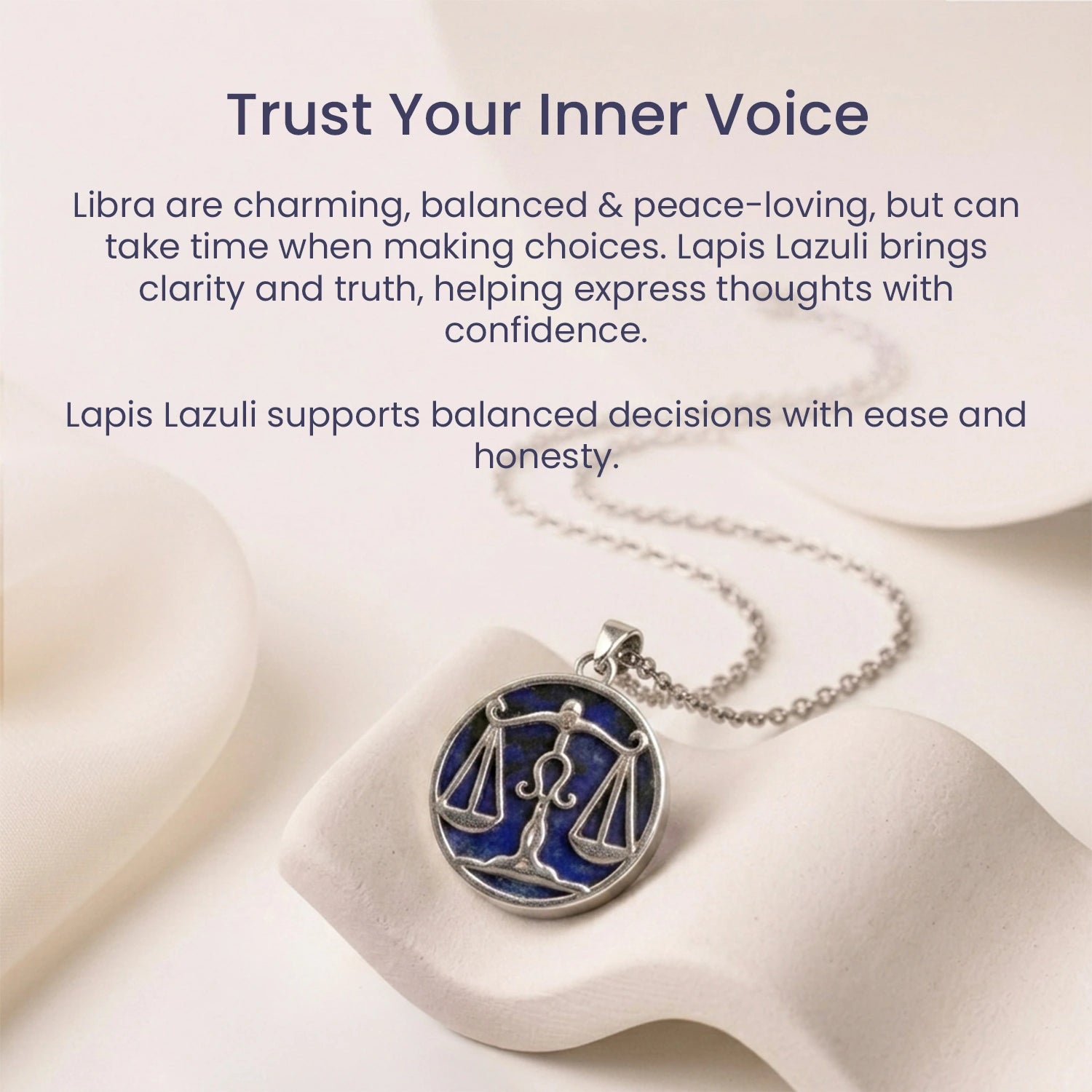 Libra Pendant (तुला राशि) with Lapis Lazuli