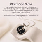 Sagittarius Pendant with Black Obsidian