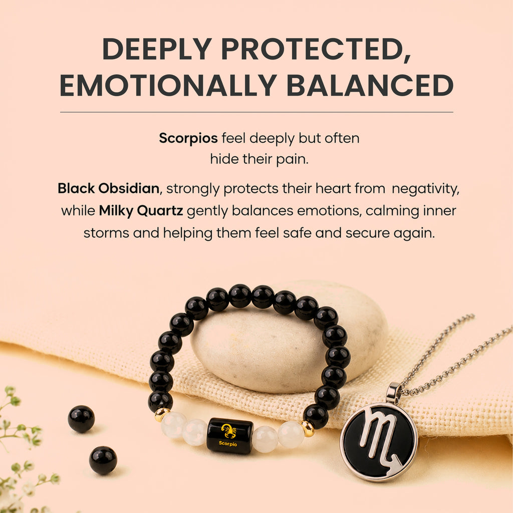 Scorpio Zodiac Bracelet with Pendant & Free Selenite Plate