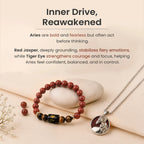 Aries Zodiac Bracelet with Pendant & Free Selenite Plate