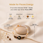 Kashi Rinmukteshwar Siddh Pisces Zodiac Bracelet for Women with Free Raw Selenite Plate
