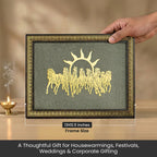 Limited Edition - 7 Horses on Raw Pyrite Frame (Big Size)