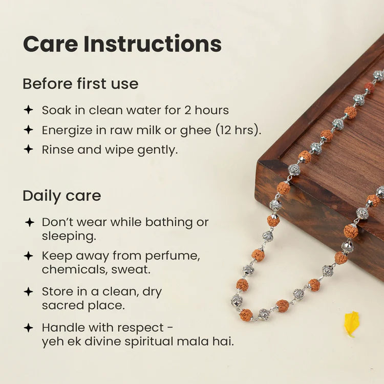 OM Bead Rudraksha Mala