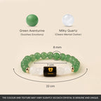 Gemini Zodiac Green Aventurine & Milky Quartz Bracelet