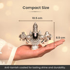 999 Silver Plated Lord Tirupati Balaji Idol