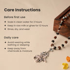 Shiv Raksha Karungali Rudraksha Mala with Trishul Nandi Pendant
