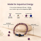 Kashi Rinmukteshwar Siddh Aquarius Zodiac Bracelet for Women with Free Raw Selenite Plate