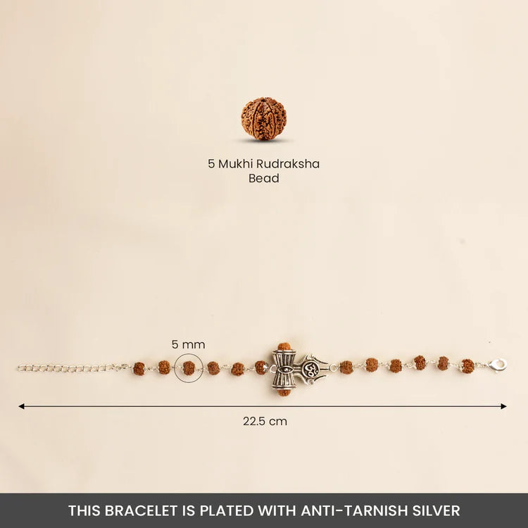 Om Trishul Damru Rudraksha Bracelet