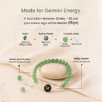 Kashi Rinmukteshwar Siddh Gemini Zodiac Bracelet for Women with Free Raw Selenite Plate