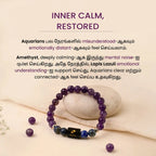 Aquarius (கும்ப ராசி) Zodiac Amethyst & Lapis Lazuli Bracelet