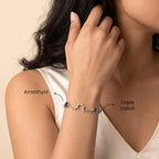 Kashi Rinmukteshwar Siddh Aquarius Zodiac Constellation Bracelet with Free Raw Selenite Plate