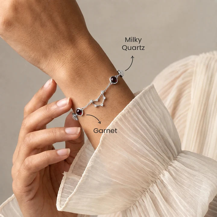 Kashi Rinmukteshwar Siddh Capricorn Zodiac Constellation Bracelet with Free Raw Selenite Plate