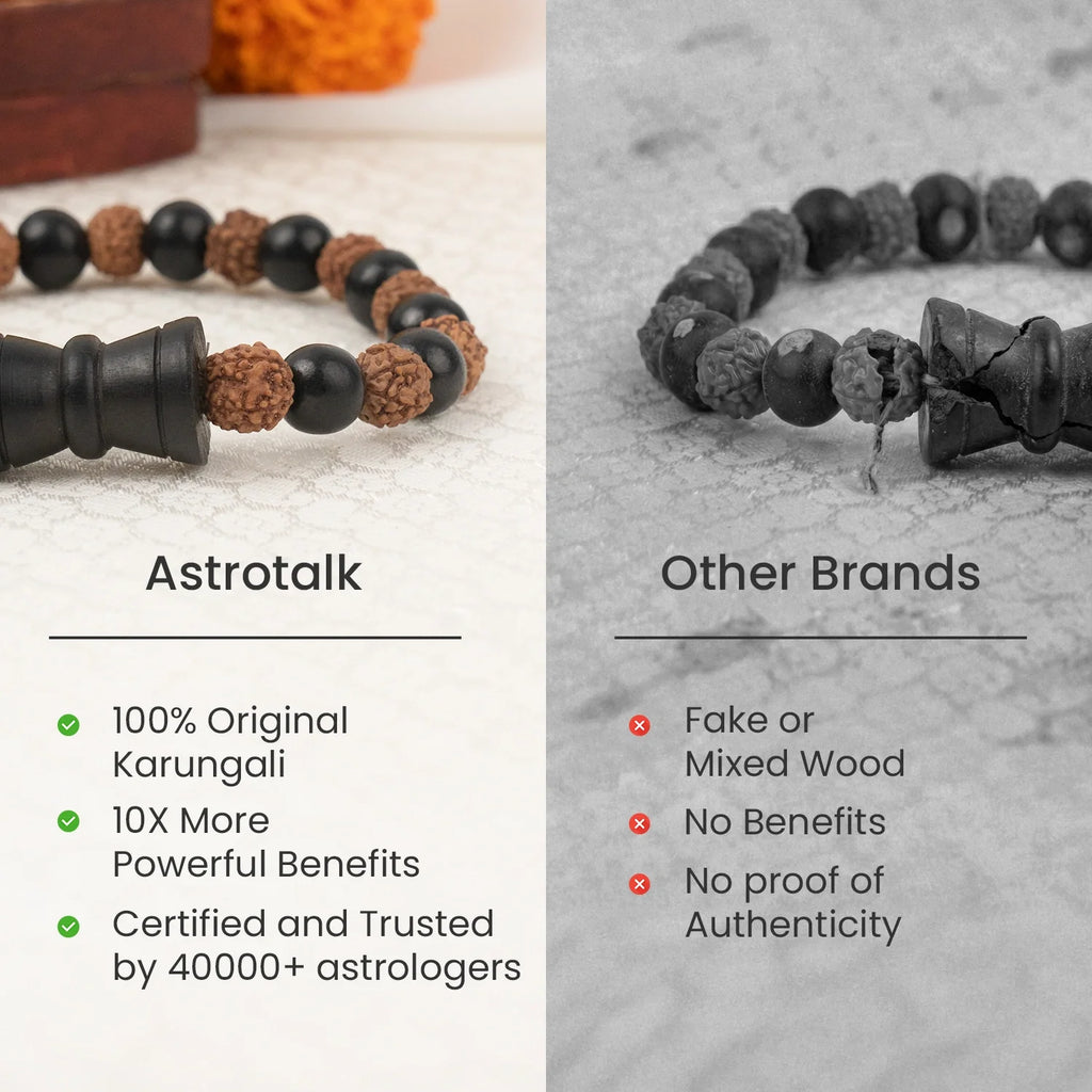 Karungali Rudraksha Damru Bracelet