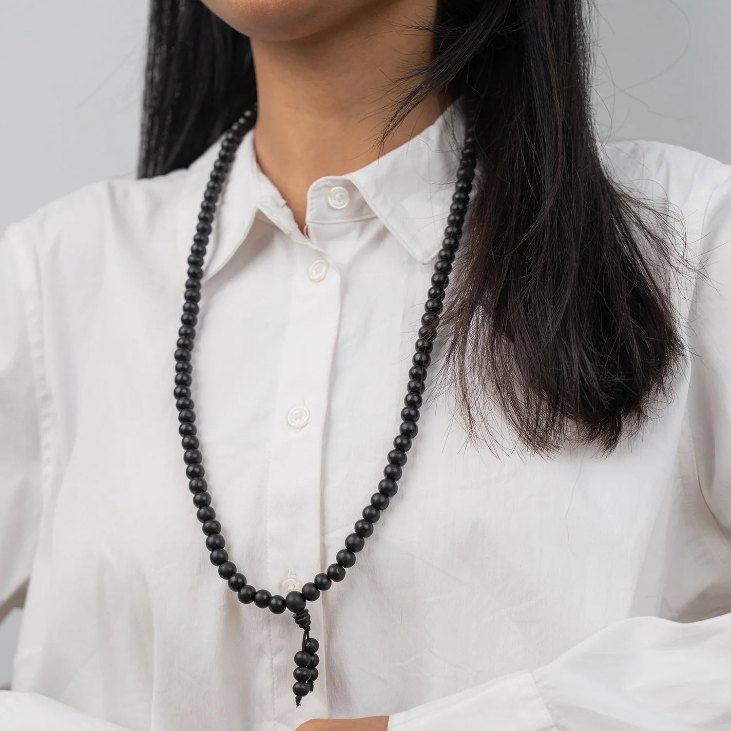 Karungali Malai 8mm Stretchable - 108+1 Beads (Original Ebony Wood)