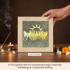 7 Horses on Raw Pyrite Frame (Beige)