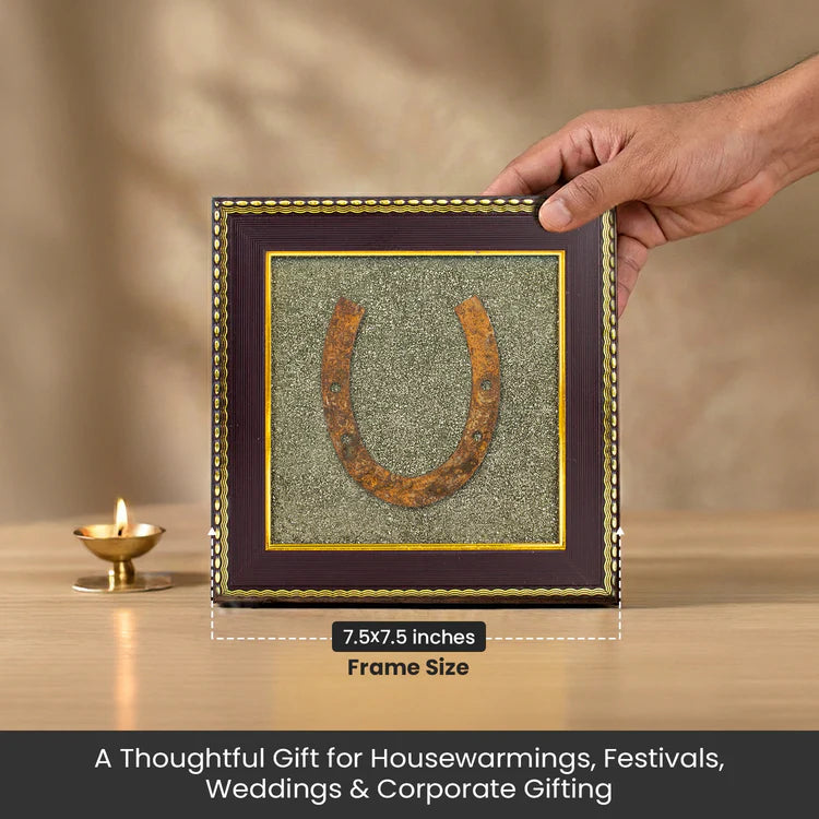 Horseshoe on Raw Pyrite Frame
