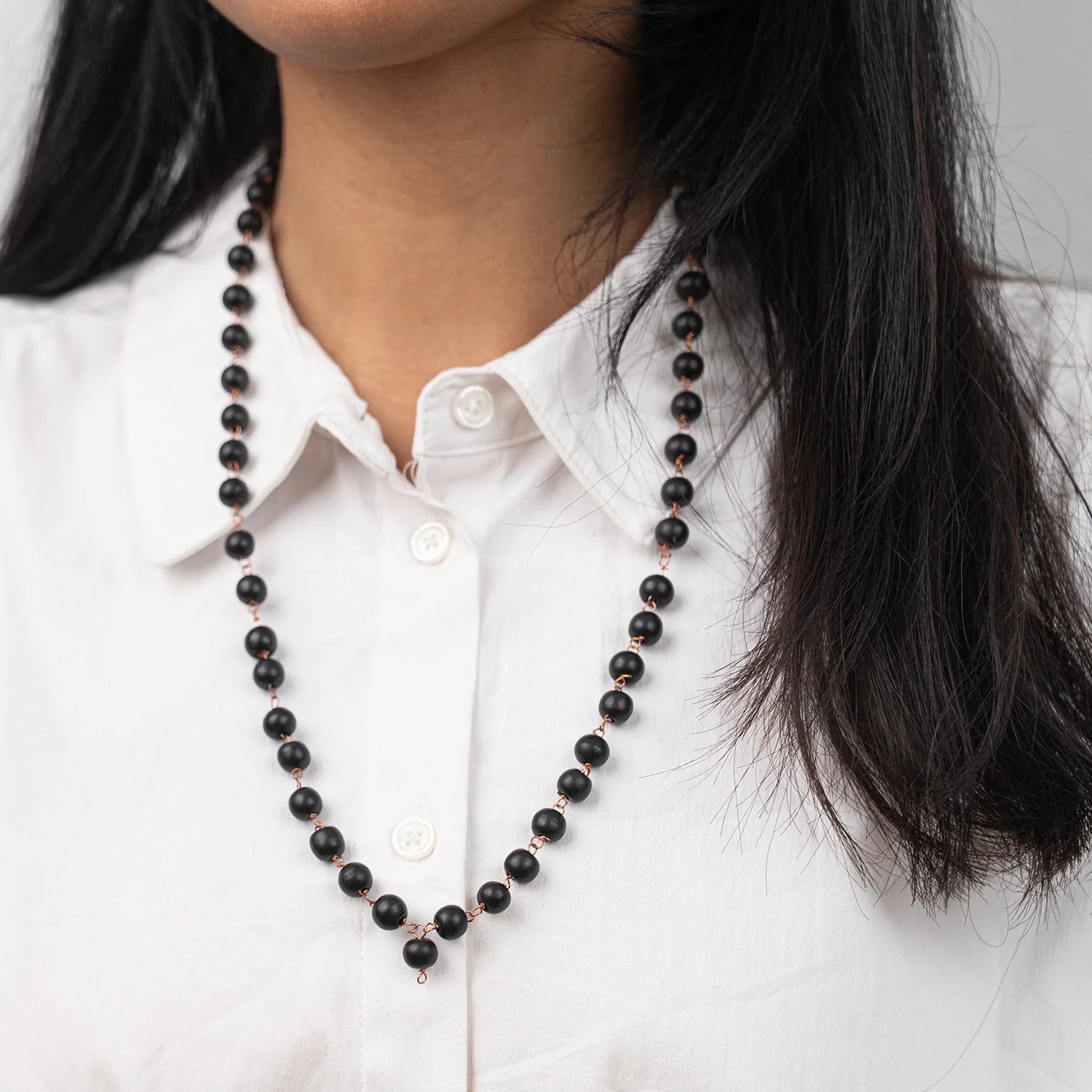 Karungali Malai with Copper Wire – 8mm (54+1 Beads)