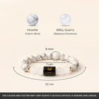 Cancer Zodiac Howlite & Milky Quartz Bracelet