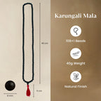 Karungali Malai 8mm – 108+1 Authentic Ebony Wood Beads (Govt. Certified)