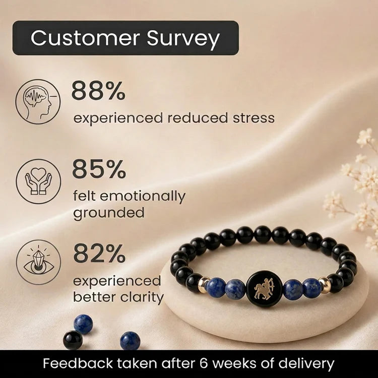 Kashi Rinmukteshwar Siddh Sagittarius Zodiac Bracelet for Women with Free Raw Selenite Plate