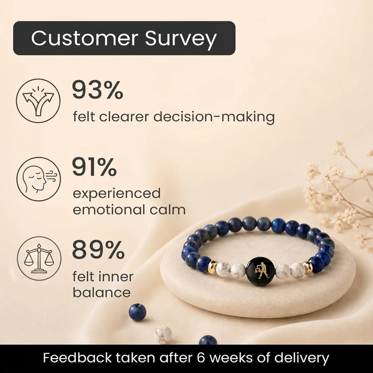 Kashi Rinmukteshwar Siddh Libra Zodiac Bracelet for Women with Free Raw Selenite Plate