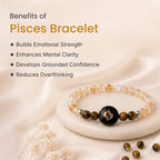 Kashi Rinmukteshwar Siddh Pisces Zodiac Bracelet for Women with Free Raw Selenite Plate